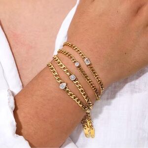 Elegant Gold Chain Bracelet teardrop crystal bracelet